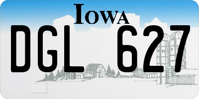 IA license plate DGL627