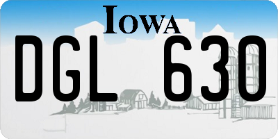 IA license plate DGL630