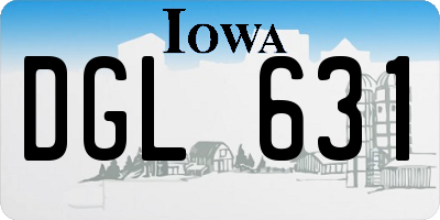 IA license plate DGL631