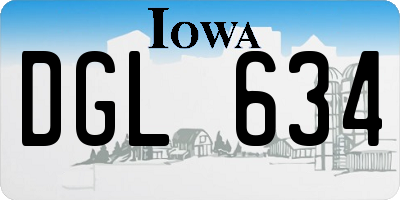 IA license plate DGL634