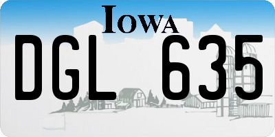 IA license plate DGL635