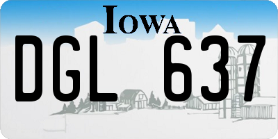 IA license plate DGL637