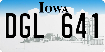 IA license plate DGL641