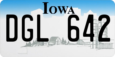 IA license plate DGL642