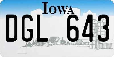 IA license plate DGL643