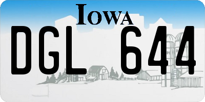 IA license plate DGL644
