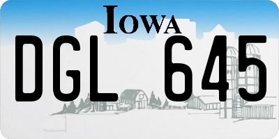 IA license plate DGL645