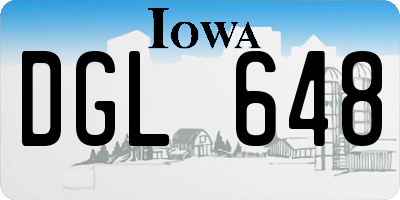 IA license plate DGL648