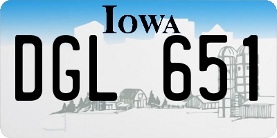 IA license plate DGL651