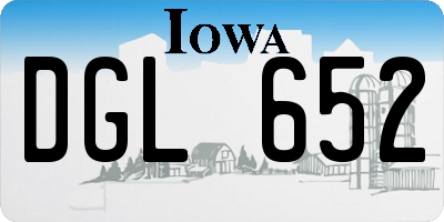IA license plate DGL652