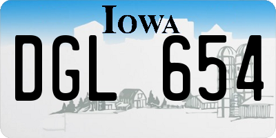 IA license plate DGL654