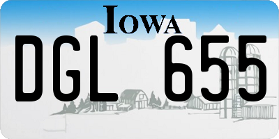 IA license plate DGL655