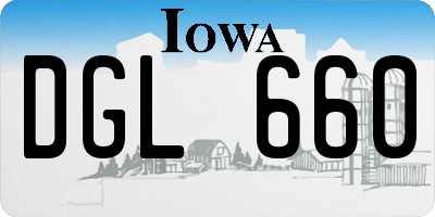 IA license plate DGL660