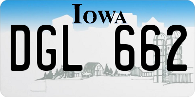 IA license plate DGL662
