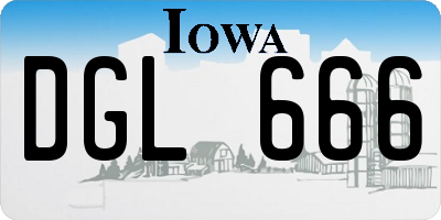 IA license plate DGL666