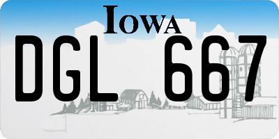 IA license plate DGL667