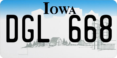 IA license plate DGL668