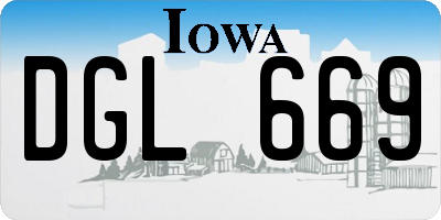 IA license plate DGL669