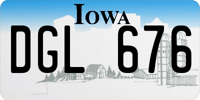 IA license plate DGL676
