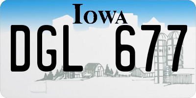 IA license plate DGL677