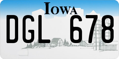 IA license plate DGL678