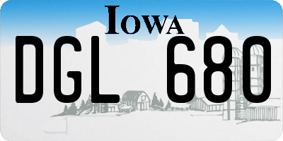 IA license plate DGL680