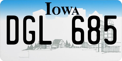 IA license plate DGL685