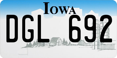 IA license plate DGL692