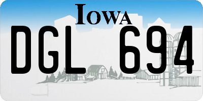 IA license plate DGL694