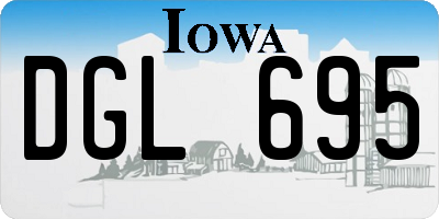 IA license plate DGL695