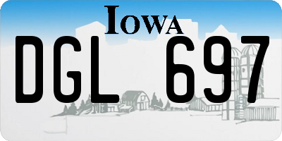 IA license plate DGL697
