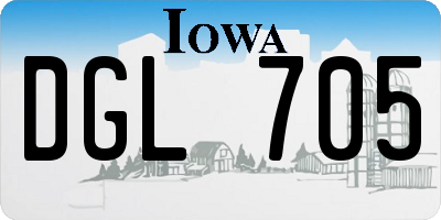 IA license plate DGL705