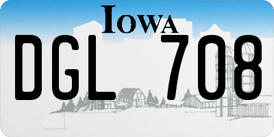 IA license plate DGL708