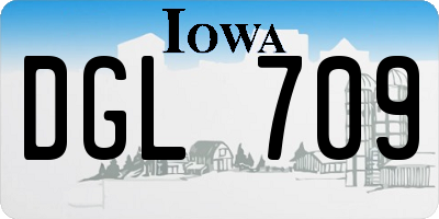IA license plate DGL709