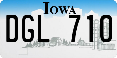 IA license plate DGL710