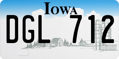 IA license plate DGL712