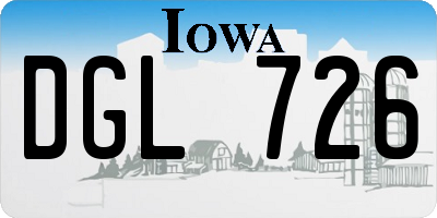 IA license plate DGL726