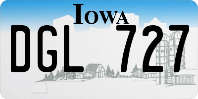 IA license plate DGL727