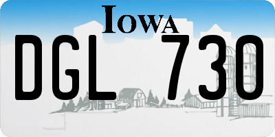 IA license plate DGL730
