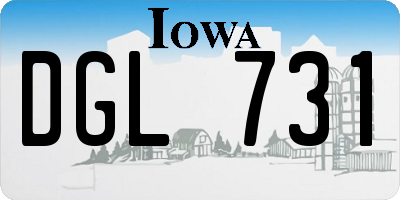IA license plate DGL731