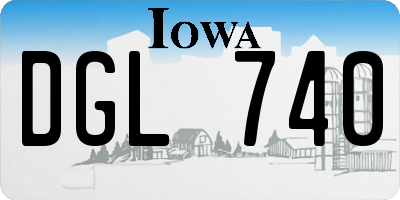 IA license plate DGL740