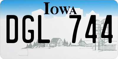 IA license plate DGL744