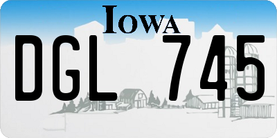 IA license plate DGL745