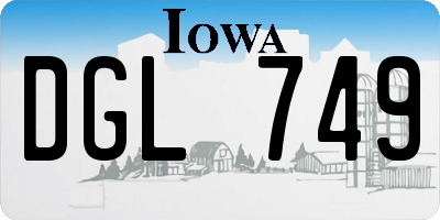 IA license plate DGL749