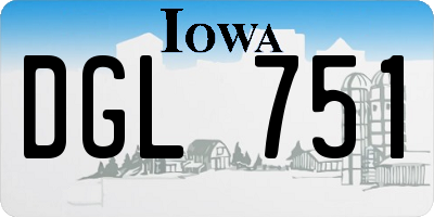 IA license plate DGL751