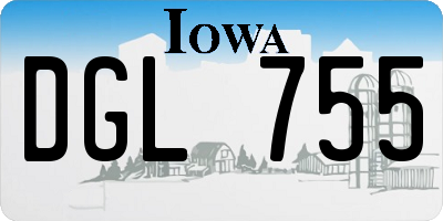 IA license plate DGL755