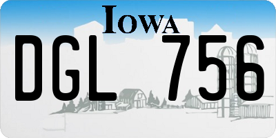 IA license plate DGL756