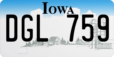 IA license plate DGL759
