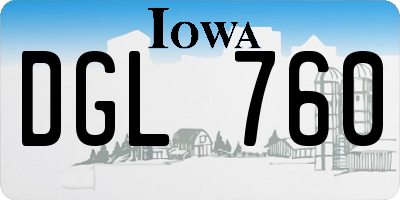 IA license plate DGL760