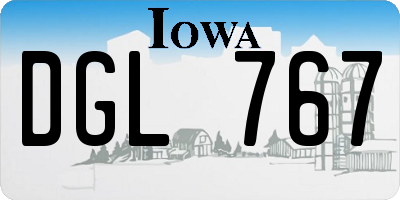 IA license plate DGL767